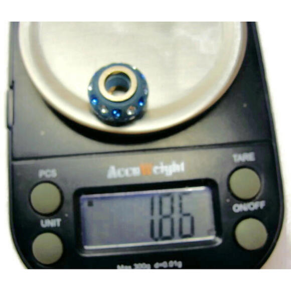 Bead Blue White Spacer Simulated Cubic Zirconia Vintage Sterling Silver 925 - Picture 4 of 8